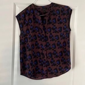 Jcrew Purple Cap Sleeved Blouse